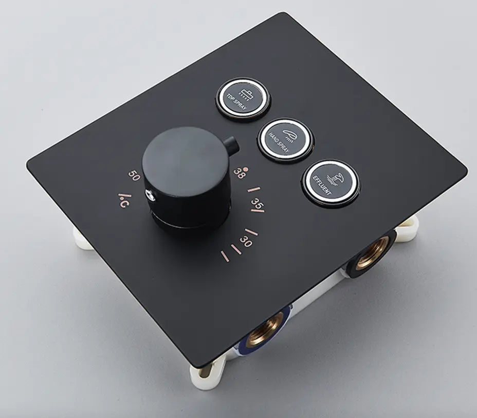 SaniSupreme SmartPulse Inbouw Regendouche Thermostatische Mengkraan 3-weg los mat zwart Sanisupreme