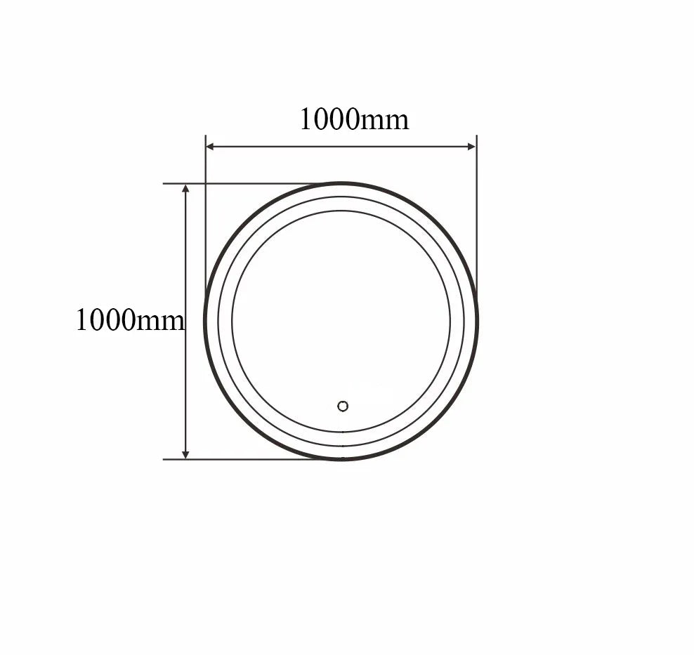 Miroir de salle de bain SaniSupreme Fabricio Aqua HighLine rond diamètre 100 cm. avec éclairage LED, chauffage et interrupteur tactile