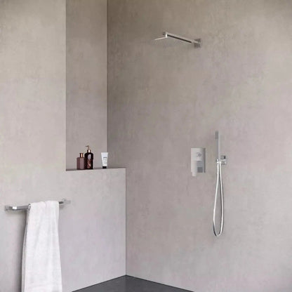 SaniSupreme Doucheset Lugano Premium handdouche mengkraan regendouche vierkant 25 cm. Chroom inbouw 2 weg Sanisupreme