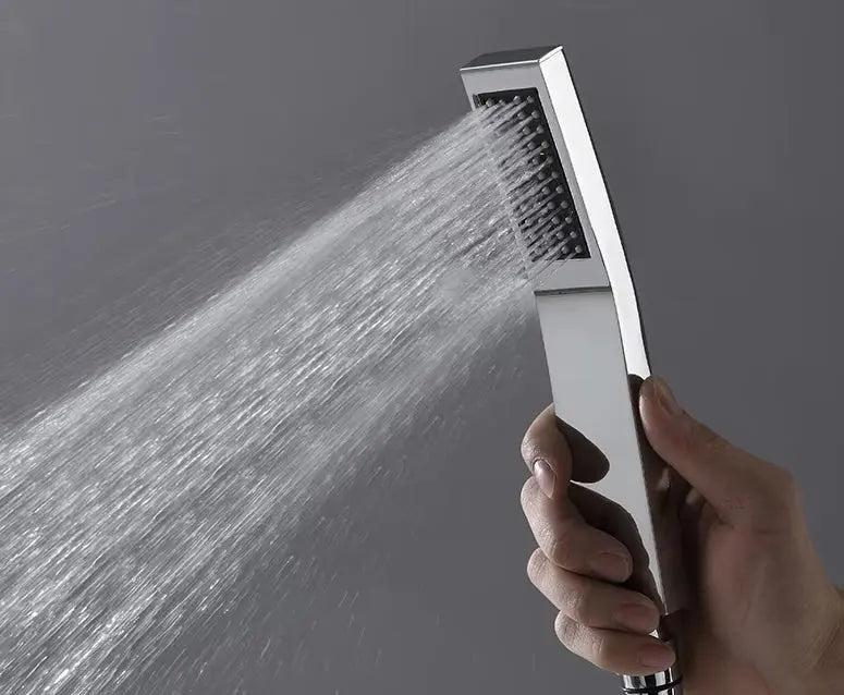 SaniSupreme® ThermePlus Quadro Chroom Plafond Thermostatische Doucheset 4 weg LED Chroom Sanisupreme