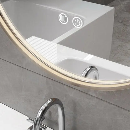 SaniSupreme Aloni Oval badkamerspiegel rechthoekig 100x50 cm Bruin Brons met led verlichting, verwarming en touch schakelaar