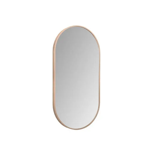 SaniSupreme Aloni Oval badkamerspiegel rechthoekig 100x50 cm Geborsteld Koper met led verlichting, verwarming en touch schakelaar