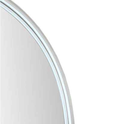 SaniSupreme Aloni Oval badkamerspiegel rechthoekig 100x50 cm Geborsteld RVS met led verlichting, verwarming en touch schakelaar