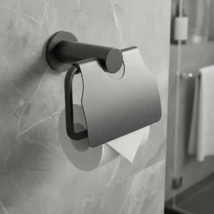 SaniSupreme Aloni Toiletrolhouder met klep RVS Gunmetal Grijs