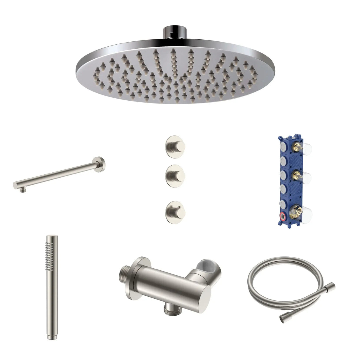 SaniSupreme Lunvero DuoControl 30 Inbouw Regendoucheset Geborsteld RVS met 2 Stopkranen