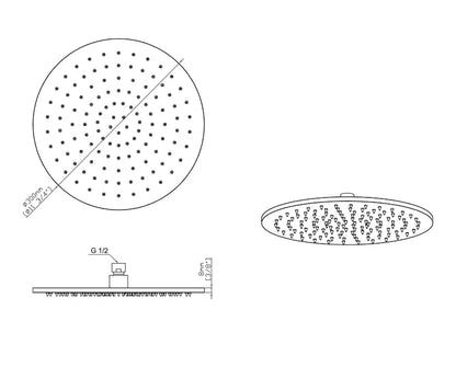 SaniSupreme Lunvero DuoControl 30 Inbouw Regendoucheset technische tekening  3