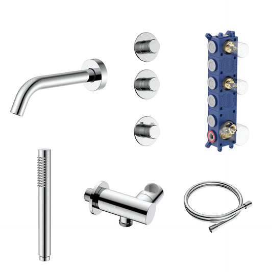 SaniSupreme Lunvero DuoControl Bath Inbouw Badthermostaatset Chroom met 2 Stopkranen