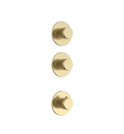 SaniSupreme Lunvero DuoControl Bath Inbouw Badthermostaatset Geborsteld Goud met 2 Stopkranen5