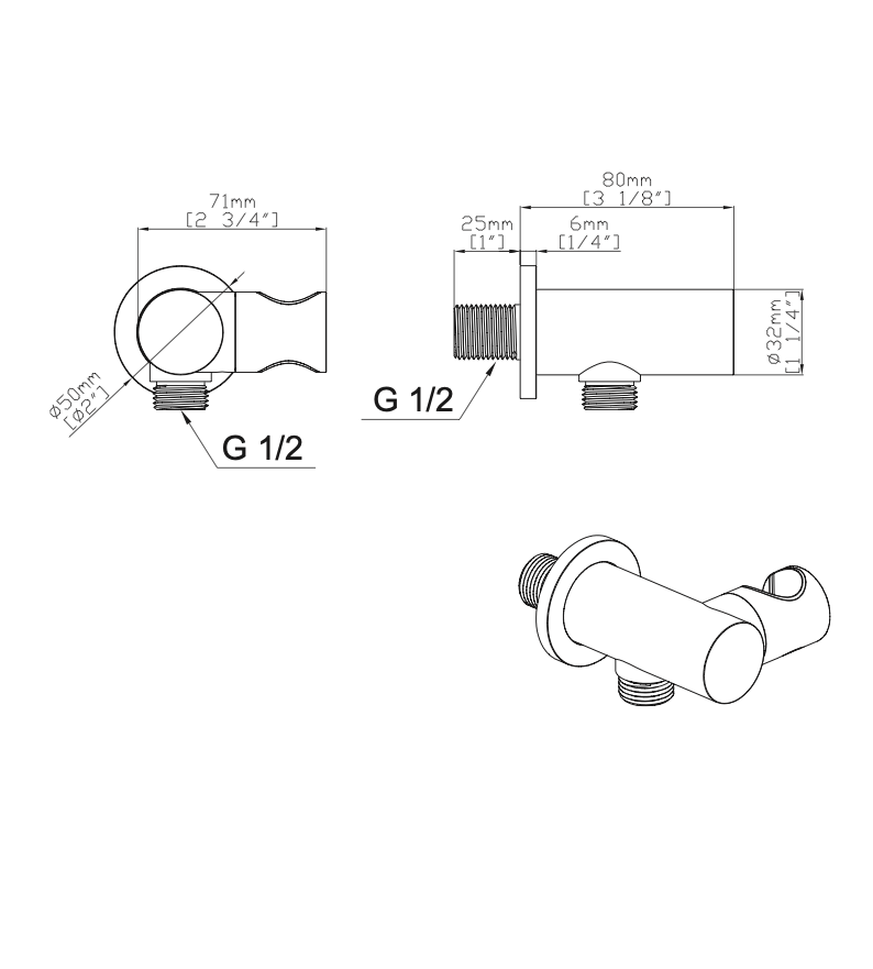 SaniSupreme Lunvero DuoControl Bath Inbouw Badthermostaatset technische tekening 3