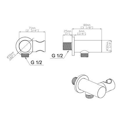 SaniSupreme Lunvero DuoControl Bath Inbouw Badthermostaatset technische tekening 3