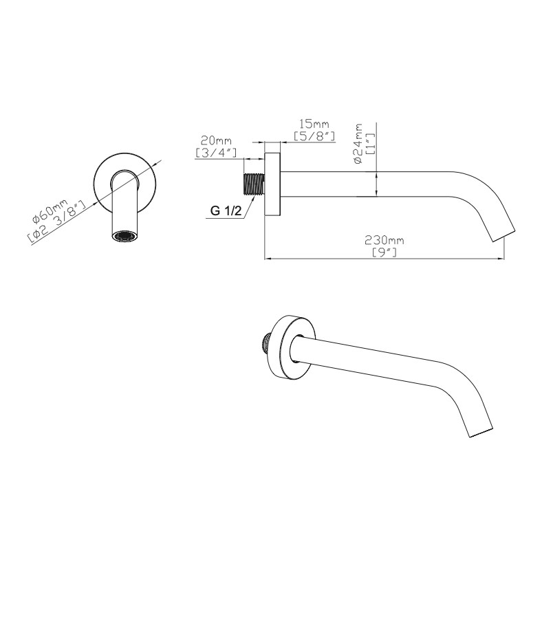 SaniSupreme Lunvero DuoControl Bath Inbouw Badthermostaatset technische tekening 5