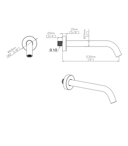 SaniSupreme Lunvero DuoControl Bath Inbouw Badthermostaatset technische tekening 5