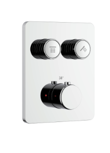 SaniSupreme Lunvero Push 30 Inbouw Regendoucheset Chroom met Thermostaat en Drukknoppen6