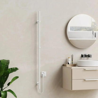 SaniSupreme SlimLine Revano Staafhanddoekdroger Badkamer Elektrische Enkel 60W - 150x6,3x12,7 met timer Glanzend Wit