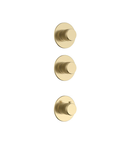 SaniSupreme SmartPulse Stria Afbouwdeel Thermostatische Mengkraan 2-weg Geborsteld Goud