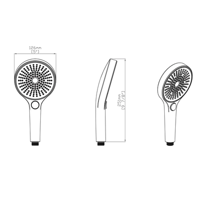 SaniSupreme Stria Wellness Rain de Luxe handdouche Bruin Brons (PVD) tekening