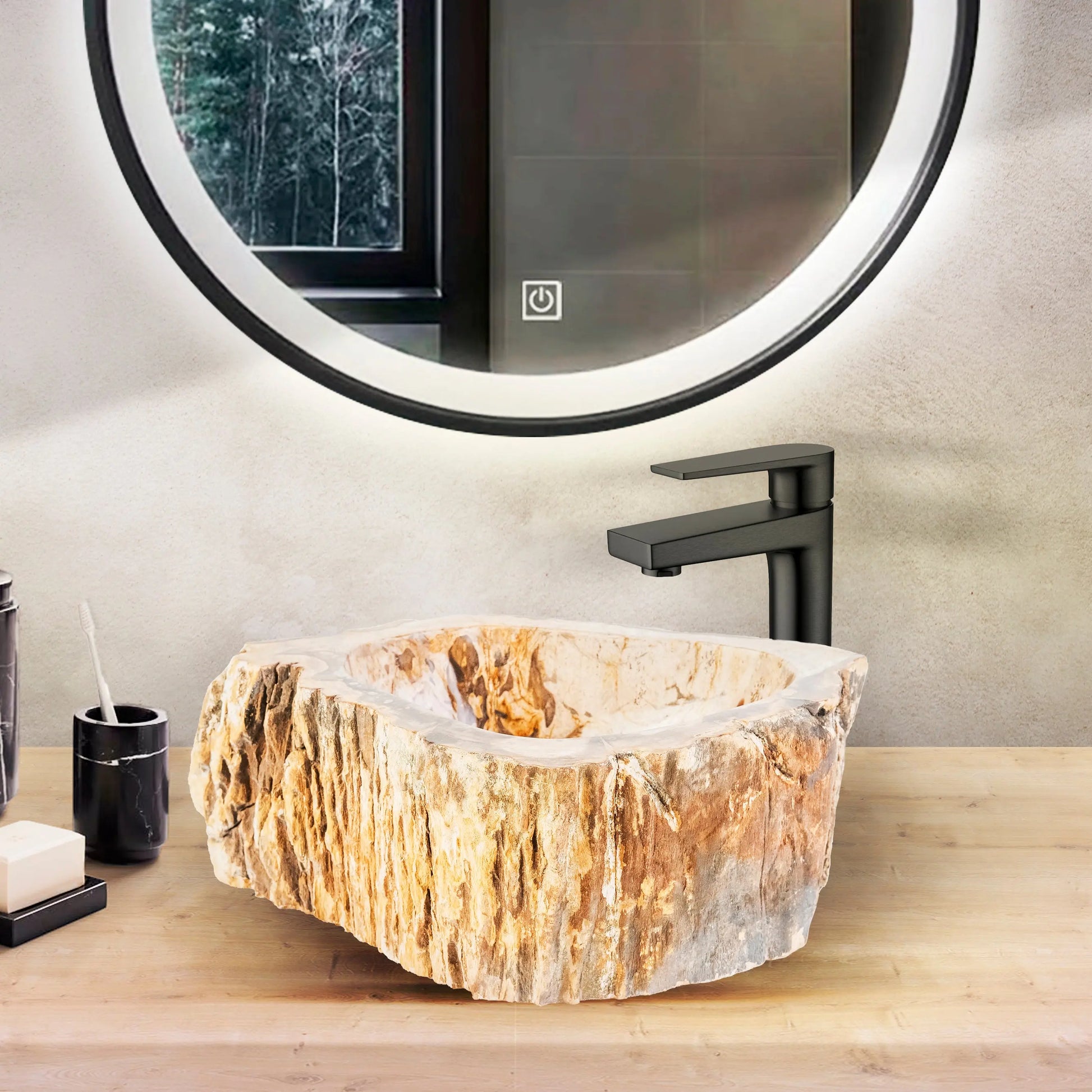 SaniSupreme TerraForma Houtlook waskom 30-35x15 cm