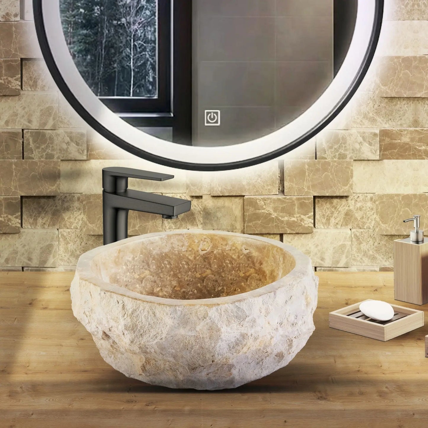 SaniSupreme TerraForma Marmer waskom 30-35x15 cm