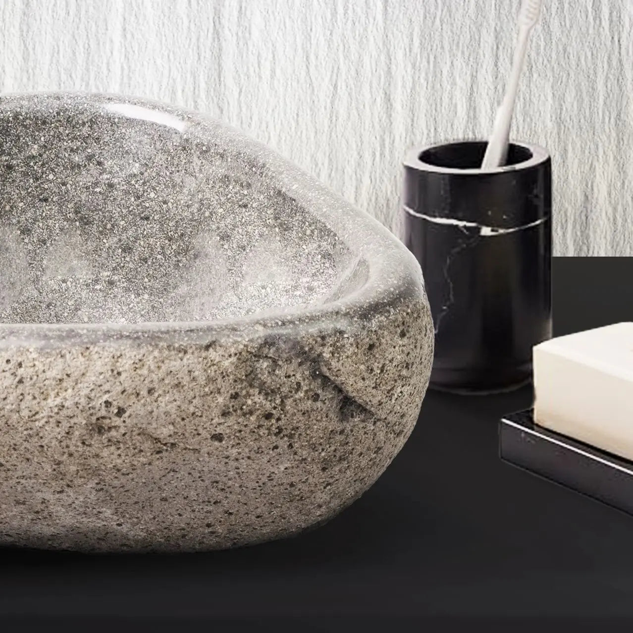 SaniSupreme TerraForma Riverstone waskom 30-35x15x1,5cm