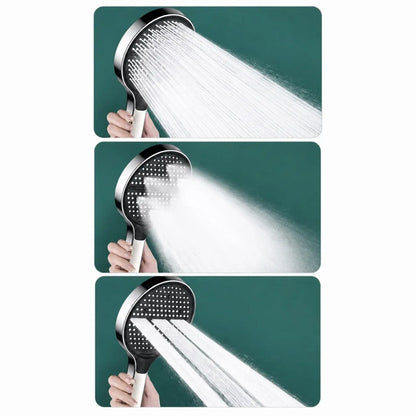 SaniSupreme ThermoRain de Luxe handdouche zwart 15 cm diameter 3 standen