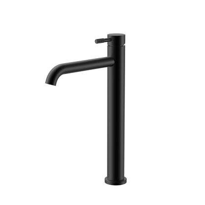 SaniSupreme Wastafelkraan Stria Rib High Mat Zwart PVD-coating Cold-start