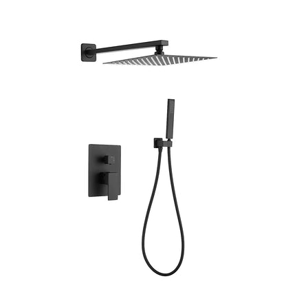 SaniSupreme Doucheset Costa Rica 20 cm. regendouche vierkant 2-weg zwart inbouw Sanisupreme