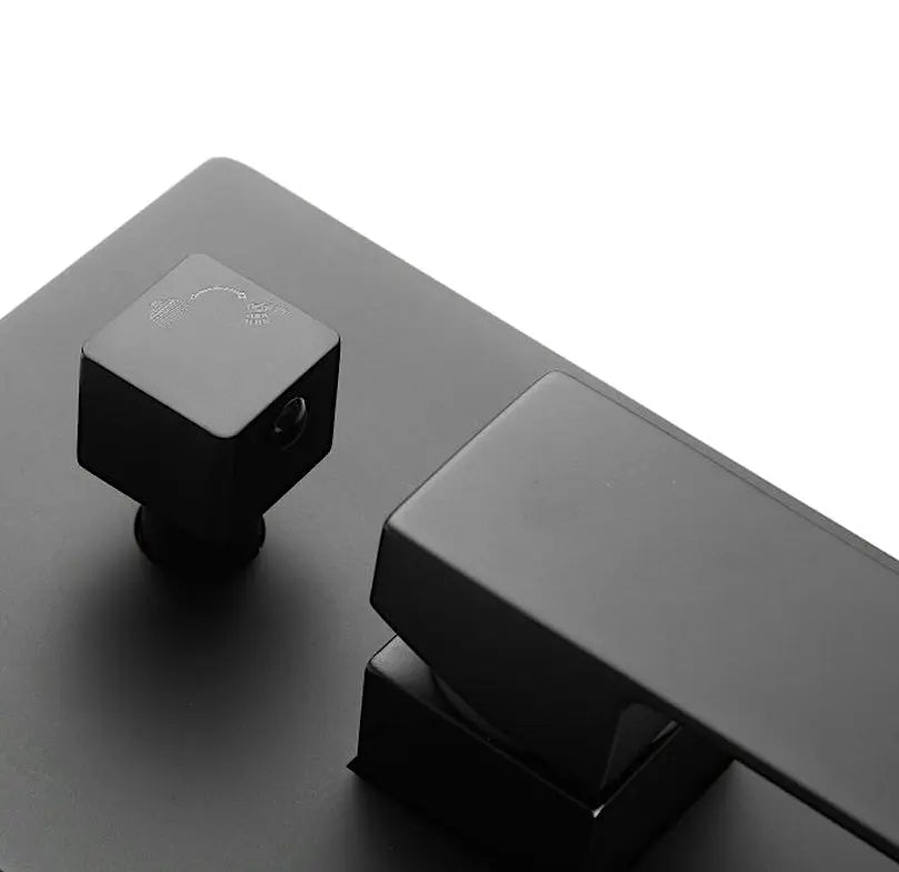 SaniSupreme Doucheset Costa Rica 20 cm. regendouche vierkant 2-weg zwart inbouw Sanisupreme