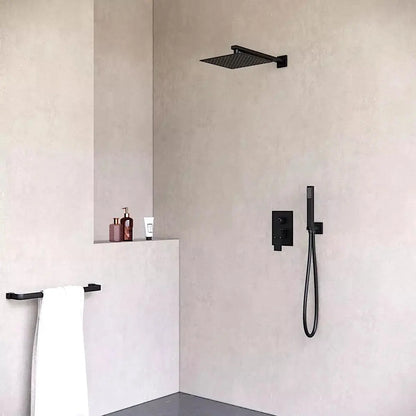 SaniSupreme Doucheset Costa Rica 20 cm. regendouche vierkant 2-weg zwart inbouw Sanisupreme