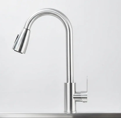 SaniSupreme thermostatische keukenkraan uittrekbaar Bologna gebogen RVS Sanisupreme