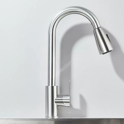 SaniSupreme thermostatische keukenkraan uittrekbaar Bologna gebogen RVS Sanisupreme