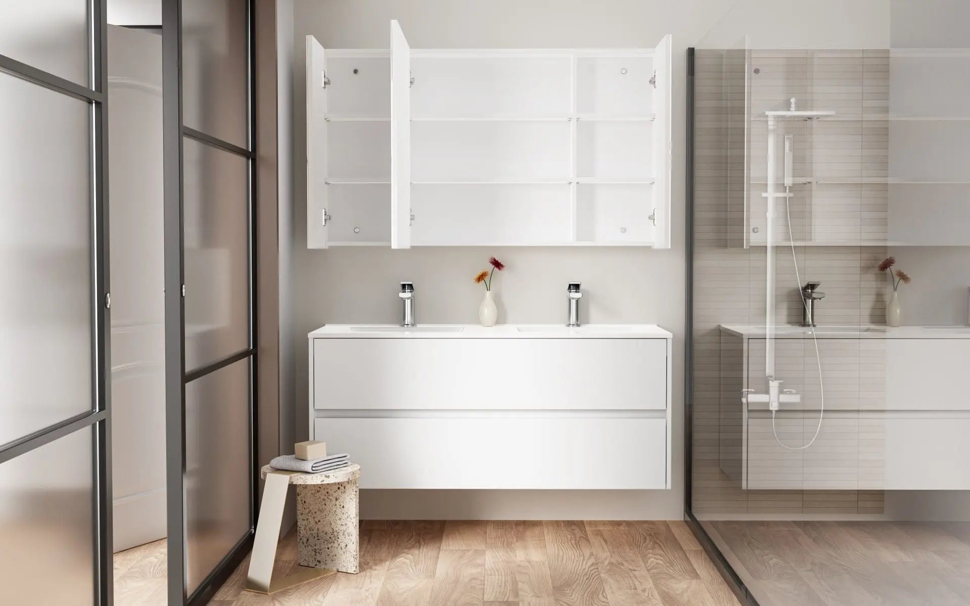 Sanisupreme Hayat spiegelkast 120X70X15cm- Glazend Wit SaniSupreme