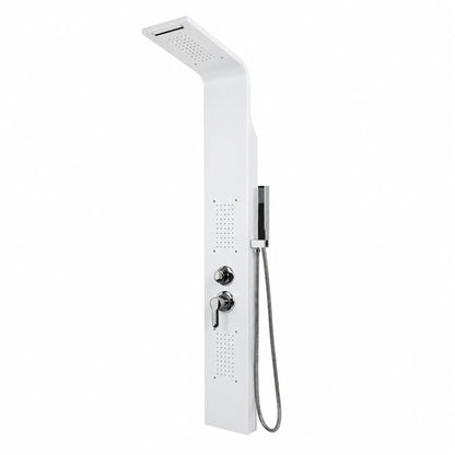 SaniSupreme Verio Douchepaneel Mat Wit met Regendouche, Waterval, Massagejets, 3-Standen Handdouche en Baduitloop 20x7x140 cm SaniSupreme