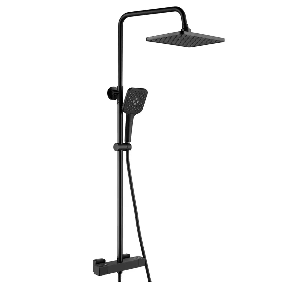 SaniSupreme Vienna Thermostatisch opbouw doucheset 20 cm regendouche mat zwart Sanisupreme