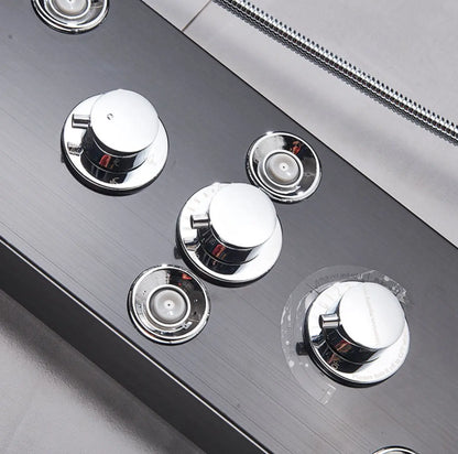 TWEEDEKANS! Douchepaneel Opbouwdouche SaniSupreme® Sicilie met hand- en voetendouche LCD Premium mat zwart TK2 Sanisupreme