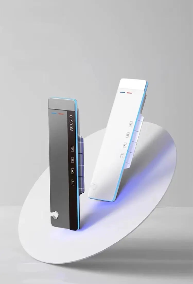 SaniSupreme AquaFlow LCD Thermostatisch opbouw doucheset 4-weg systeem 31 x 25 cm. regendouche gunmetal Sanisupreme