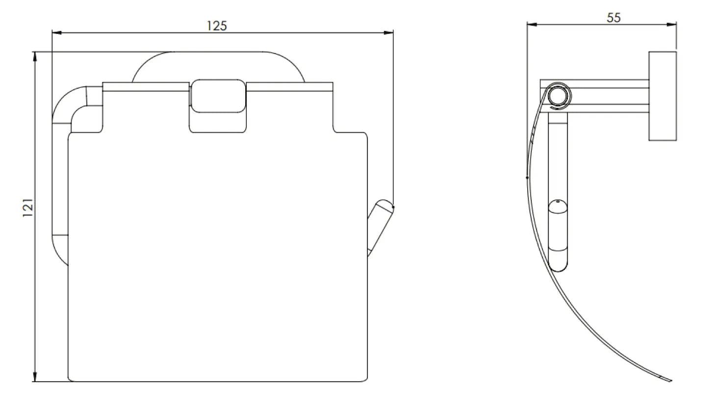 Toiletrolhouder SaniSupreme Linea Zwart 18x16 cm SaniSupreme