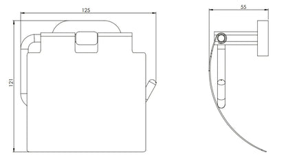 Toiletrolhouder SaniSupreme Linea Zwart 18x16 cm SaniSupreme