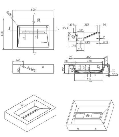 Selvara solid surface wastafel 60 cm mat wit SaniSupreme2
