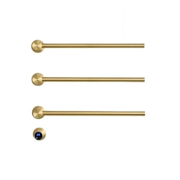 SaniSupreme SlimLine Inbouw Badkamer Elektrische Radiator Handdoekverwarming LCD Geborsteld Goud 3 armen
