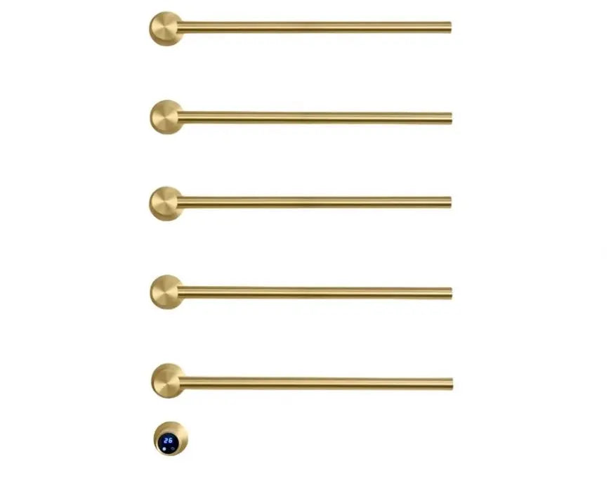 SaniSupreme SlimLine Inbouw Badkamer Elektrische Radiator Handdoekverwarming LCD Geborsteld Goud SaniSupreme