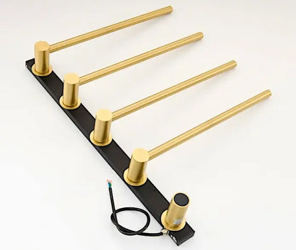 SaniSupreme SlimLine Inbouw Badkamer Elektrische Radiator Handdoekverwarming LCD Geborsteld Goud SaniSupreme