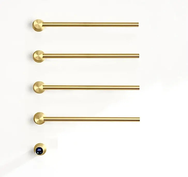 SaniSupreme SlimLine Inbouw Badkamer Elektrische Radiator Handdoekverwarming LCD Geborsteld Goud SaniSupreme