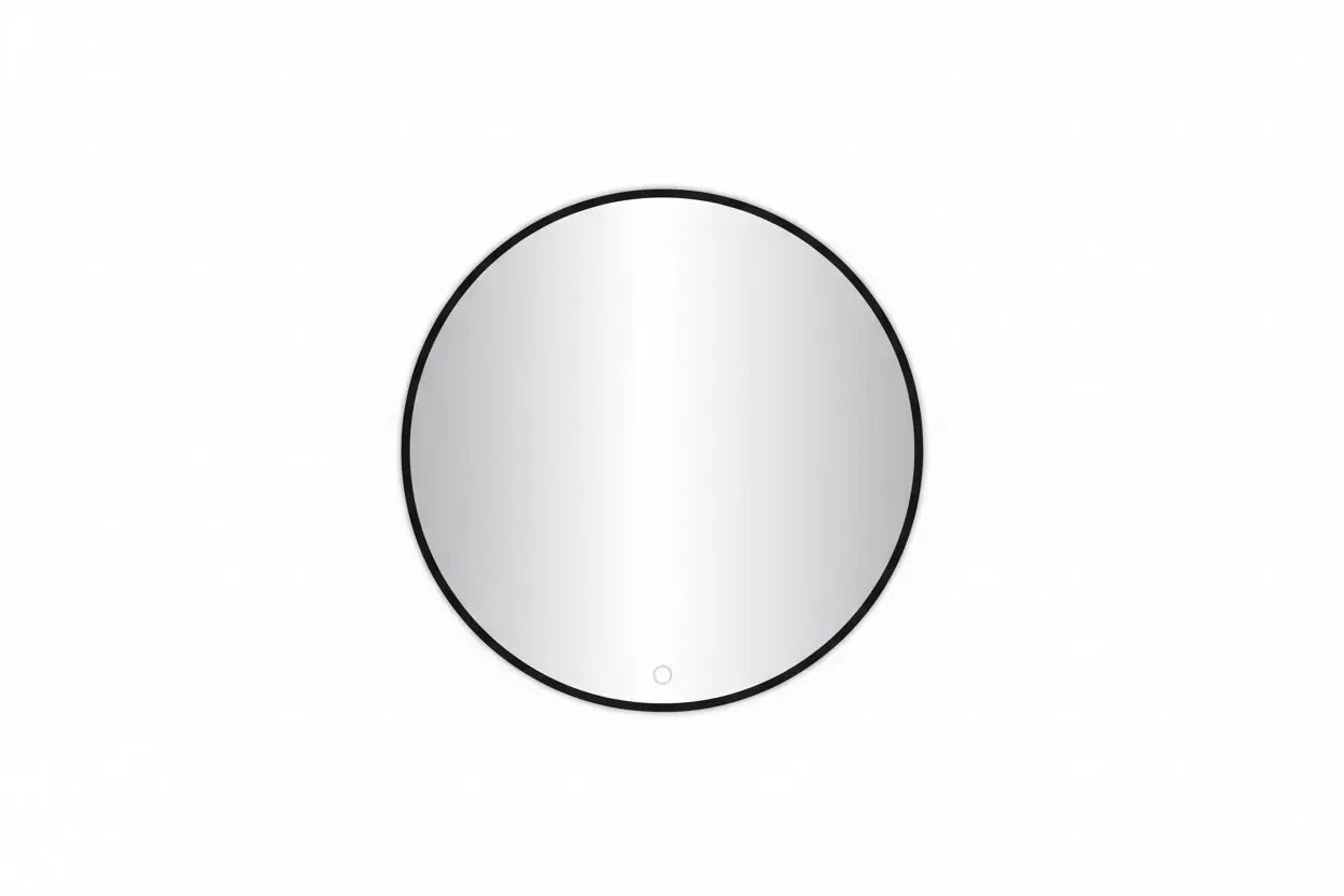 Spiegel Demi zwart rond met led verlichting 60ø, 80ø, 100ø, 120ø, 140ø moderne badkamer SaniSupreme