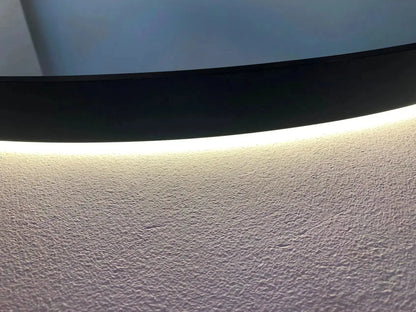 Spiegel Demi zwart rond met led verlichting 60ø, 80ø, 100ø, 120ø, 140ø moderne badkamer SaniSupreme Sanisupreme