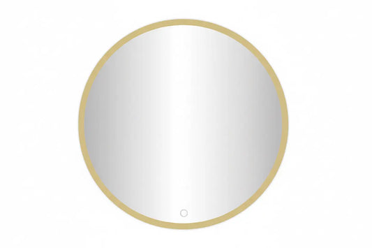 Spiegel Lucy mat goud rond met led verlichting 60ø, 80ø, 100ø, 120ø, 140ø moderne badkamer SaniSupreme