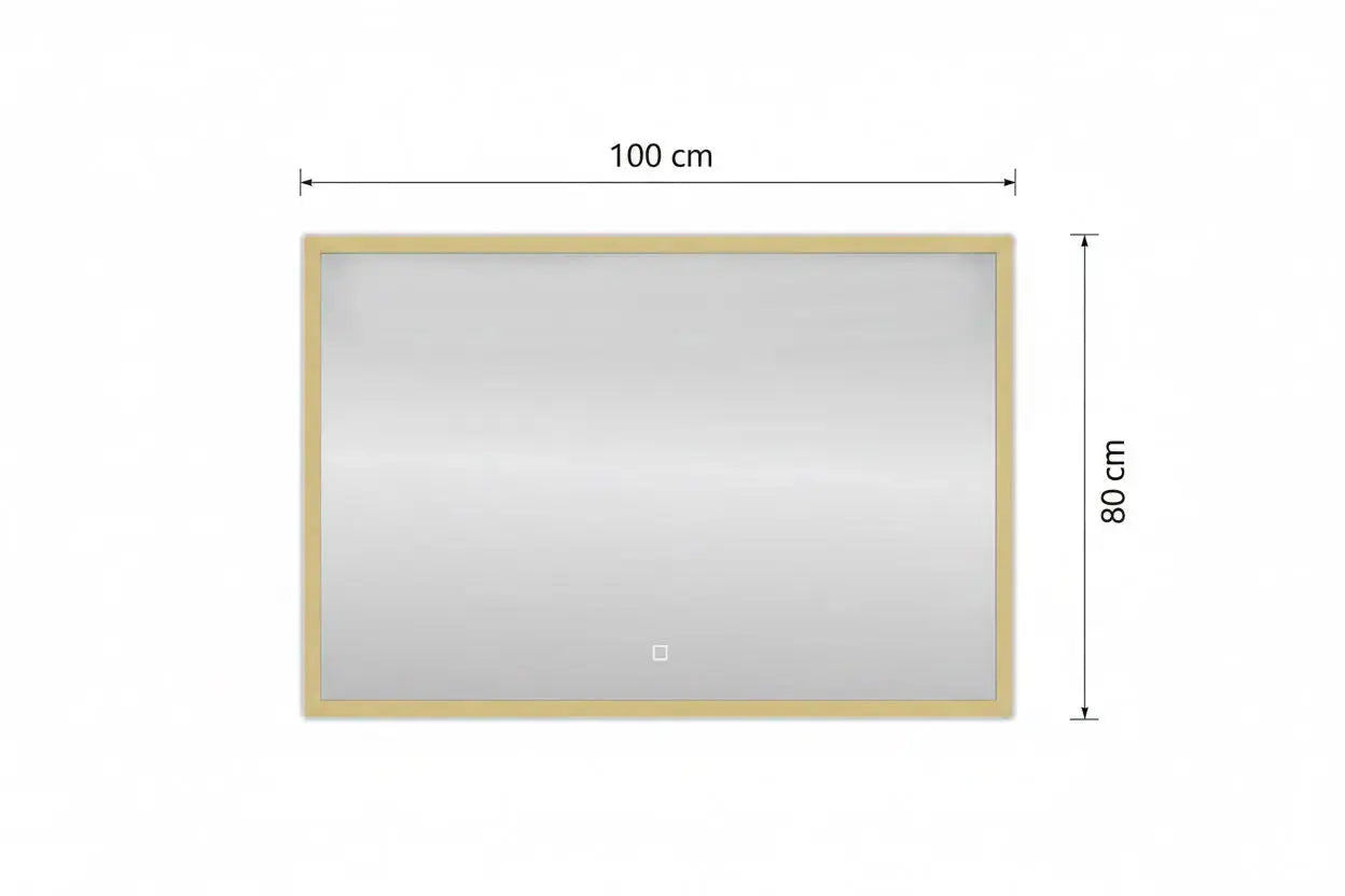 Spiegel Nuvem Mat Goud rechthoek met led verlichting 80x60 of 60, 100, 120 x80 cm moderne badkamer SaniSupreme