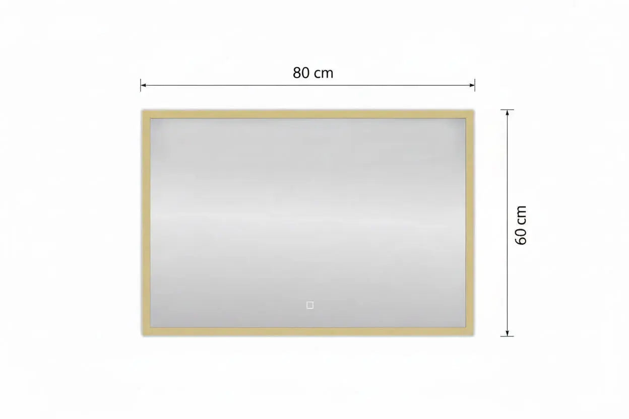 Spiegel Nuvem Mat Goud rechthoek met led verlichting 80x60 of 60, 100, 120 x80 cm moderne badkamer SaniSupreme Sanisupreme