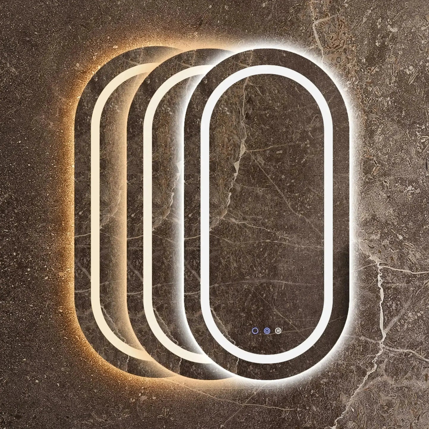 Spiegel Serena rond met led verlichting, dimbaar en verwarming 100x50cm SaniSupreme badkamer
