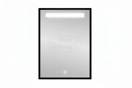 Spiegel Velanora Mat Zwart rechthoek met led verlichting 60x80 moderne badkamer SaniSupreme