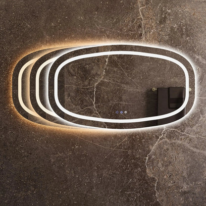 Spiegel owalny ovaal met led verlichting, dimbaar en verwarming 100, 120, 140  SaniSupreme